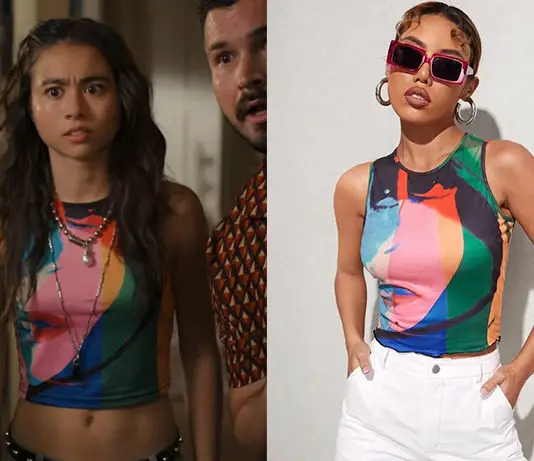 FREERIDGE : Demi’s Figure Print Lettuce Trim Tank Top in S1E01