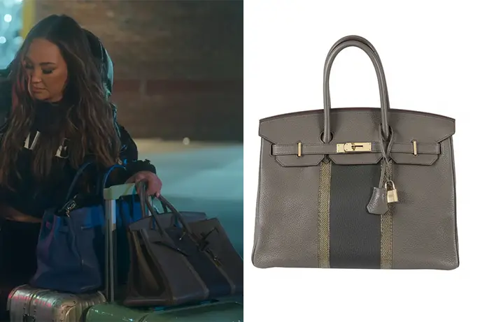 BLING EMPIRE: YORK Dorothy’s grey handbag S1E01