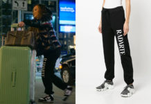 BLING EMPIRE: NEW YORK : Dorothy’s black logo-print sweatpants