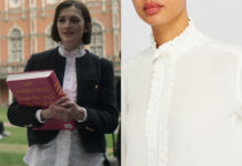 YOU : Kate’s ecru silk riffle-trim shirt in S4E01