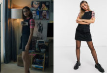 CLASS : Koel’s black t-shirt with tartan sleeves in S1E02