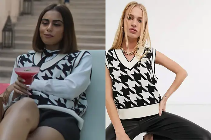 CLASS Koel’s knitted vest oversized houndstooth S1E05