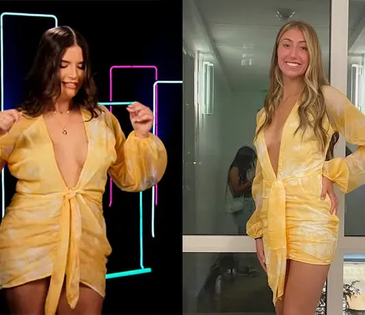 TOO HOT TO HANDLE GERMANY : Laura’ yellow tie and dye dress in S1E01