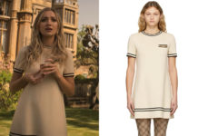 YOU : Phoebe’s Off-White Wool Horsebit Dress in S4E04