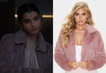 CLASS : Ayesha’s rose cropped faux fur jacket in S1E02