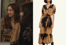 ICI TOUT COMMENCE : la longue robe imprimée de Jasmine dans l’épisode 595