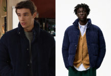 ICI TOUT COMMENCE : la veste rembourrée en velours bleu d’Axel