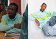 ICI TOUT COMMENCE : le pull bleu sarcelle, à rayures, d’Enzo