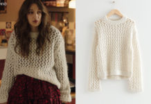 ICI TOUT COMMENCE : le pull en maille ajourée de Jasmine dans l’épisode 626