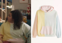 DEMAIN NOUS APPARTIENT : le pull à capuche colorblock de Lizzie dans l’épisode 1384