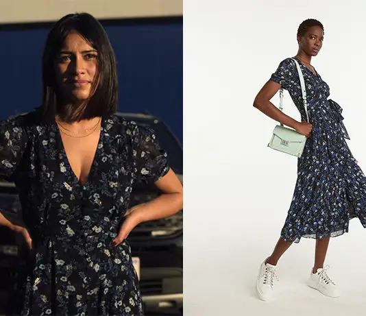 THE NIGHT AGENT : Rose’s navy floral dress in S1E10
