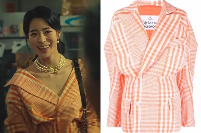GLORY Yeon-jin’s Orange check blazer S1E10