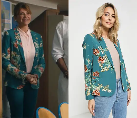 L’ÉCOLE DE LA VIE : le blazer vert imprimé fleurs de la proviseure dans l’épisode 2×05
