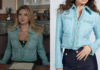 ICI TOUT COMMENCE : le blazer en tweed bleu de Charlène dans l’épisode 639