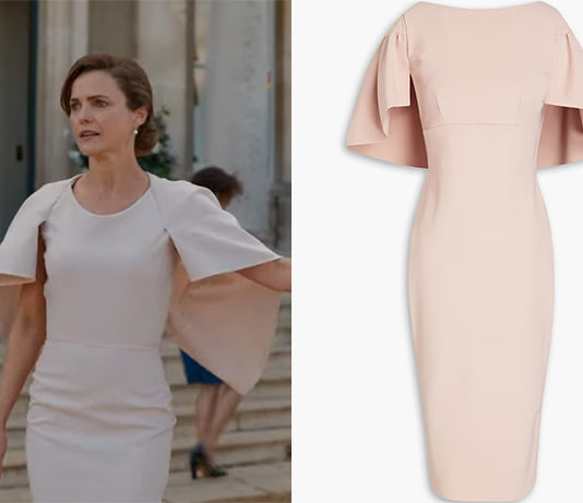 THE DIPLOMAT : Kate’s cape-effect dress in S1E1