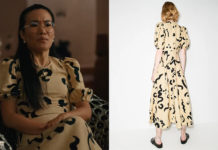 ACHARNÉS : la robe effet coups de pinceaux d’Amy dans l’épisode 1×03