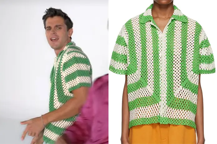 QUEER Antoni’s green crochet shirt season