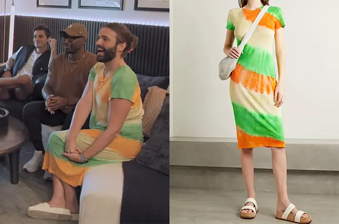 QUEER Jonathan’s tie-dyed midi dress S7E03