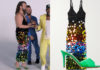 QUEER EYE : Jonathan’s Open-back pailette-embellished wool midi dress and green shoes in S703