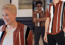 QUEER EYE : Stephanie and Marco’s striped polo sweater