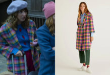 VALERIA : le manteau à carreaux multicolore de Carmen dans l’épisode 3×01