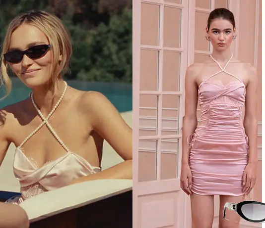 THE IDOL : Jocelyn’s pink dress and sunglasses in episode 1×01