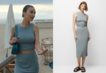 DEMAIN NOUS APPARTIENT : l’ensemble côtelé bleu de Luna dans l’épisode 1450