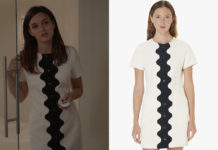 UN SI GRAND SOLEIL : la robe blanche avec rayure noire centrale de Margot dans l’épisode 1169