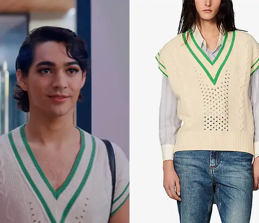 GLAMOROUS : Marco’s sleeveless jumper in S1E01