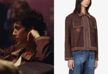 THE IDOL : Xander’s Burgundy Floral-embroidered jacket in S1E02