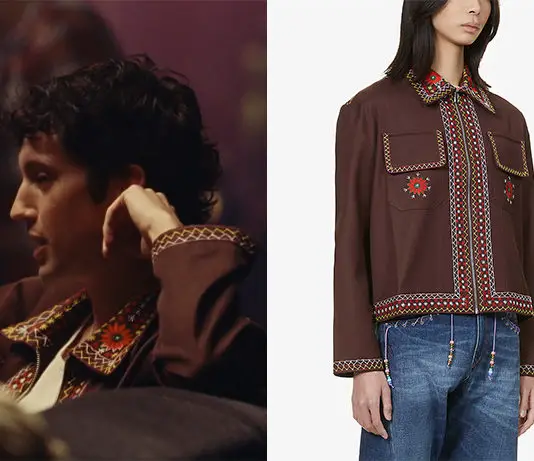 THE IDOL : Xander’s Burgundy Floral-embroidered jacket in S1E02