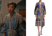 SWEET MAGNOLIAS : Helen’s abstract print dress in S3E01