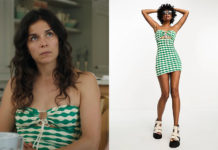 DEMAIN NOUS APPARTIENT : la robe courte avec un motif vert de Roxane dans l’épisode 1474