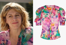 DEMAIN NOUS APPARTIENT : la blouse multicolore de Sandrine dans l’épisode 1460