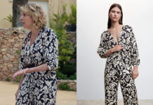 DEMAIN NOUS APPARTIENT : la combi à motif géométrique de Sandrine dans l’épisode 1462