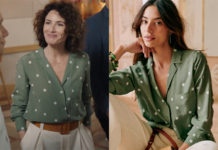 ICI TOUT COMMENCE : la chemise kaki à pois de Clotilde dans l’épisode 727
