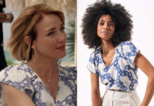 UN SI GRAND SOLEIL : le top avec un imprimé fleuri indigo d’Eve dans l’épisode 1221