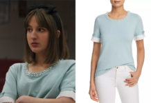 LES PETITS ROIS : le top vert avec col brodé de perles de Mac dans l’épisode 6