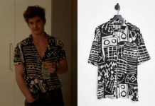 UN, DOS, TRES : Nouvelle Génération : la chemise à motifs abstraits de Sergio dans l’épisode 1