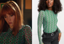 ICI TOUT COMMENCE : le top vert à imprimé rétro d’Ambre dans l’épisode 747