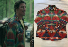 WILDERNESS: Garth’s aztec print shirt in S1E02
