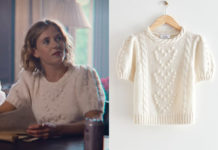 SEX EDUCATION : white merino cable sweater in S4E02