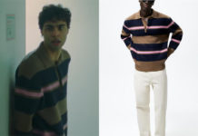 TORE : Tore’s Striped Knit Polo Shirt in S1E04