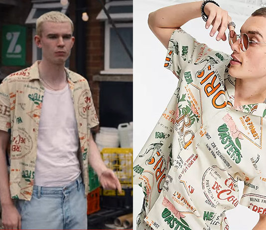 EVERYTHING NOW : Cameron’s inspired short sleeve shirt co-ord in resort print in S1E05