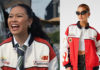 Everything Now : Carli’s racing print bomber jacket in S1E08