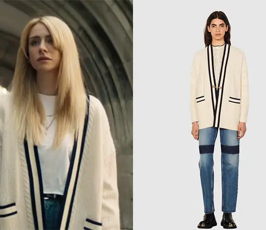 GEN V : Cate’s ecru cardigan in S1E02