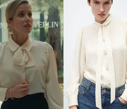 LUPIN : la chemise blanche aux boutons effet bijoux de Madame Simon dans l’épisode 3×01