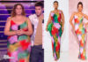 STAR ACADEMY : la robe plissée col bénitier multicolore de Clara dans le prime du 25 novembre