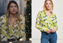 ICI TOUT COMMENCE : la chemise imprimé citrons de Lætitia dans l’épisode 807