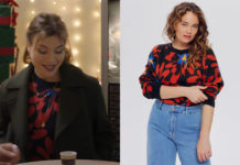 ICI TOUT COMMENCE : le pull marine à motifs fleuris de Bérénice dans l’épisode 820